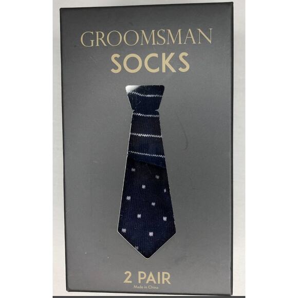 Groomsman Socks 2 pairs In Box NEW Markings by CR Gibson Weddings - Picture 1 of 5